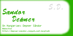 sandor depner business card